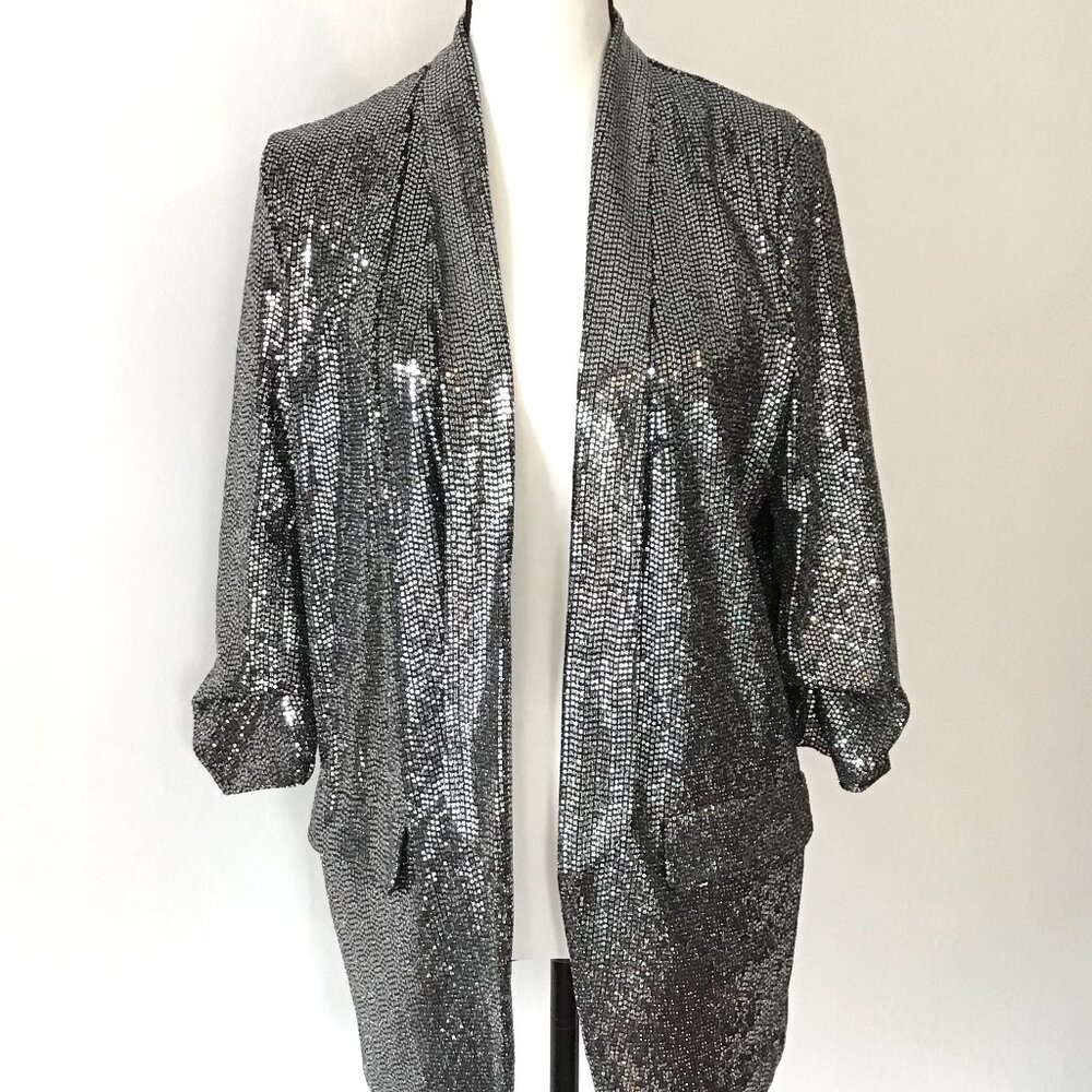 C by One Silver and Black Sequined Jacket
